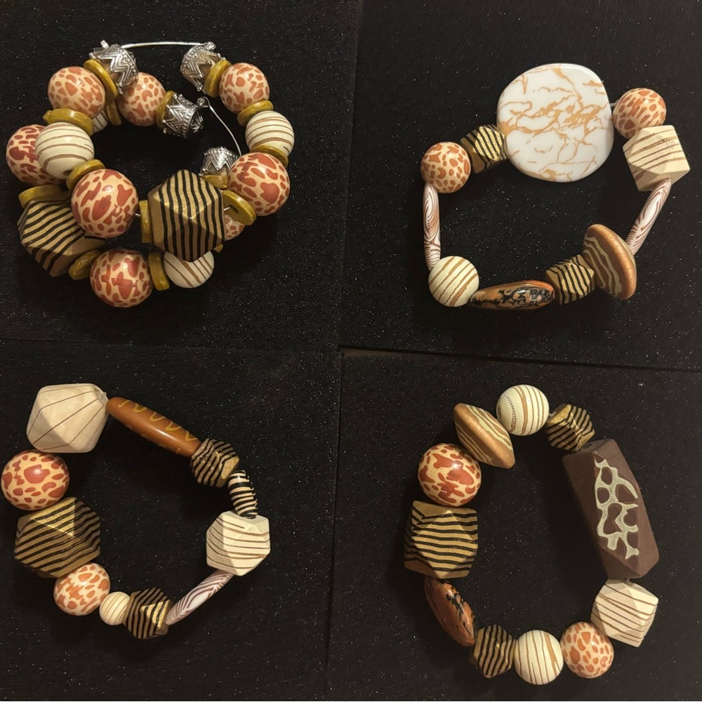 Sassy Jones Wooden Beaded Bracelet Set